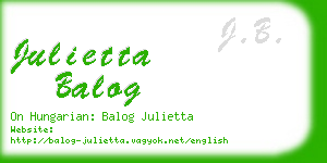 julietta balog business card
